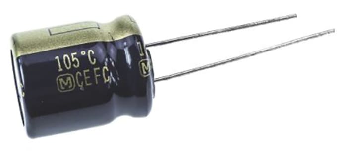 Panasonic 100μF Aluminium Electrolytic Capacitor 6.3V dc, Radial, Through Hole - EEUFC0J101