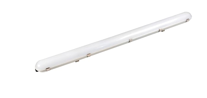 Luminaria lineal RS PRO, LED NCF, 100 → 277 V ac, 40 W, LED, 1,2 m x 94 mm, IP65, 6300K, 70, luz diurna