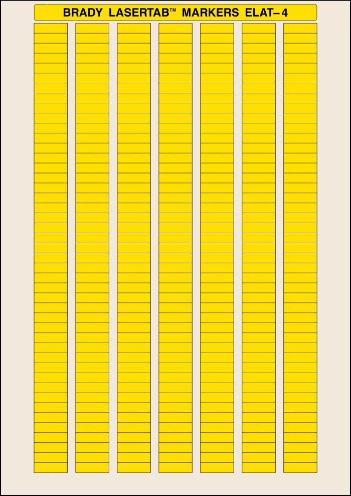 Brady Label Sheet