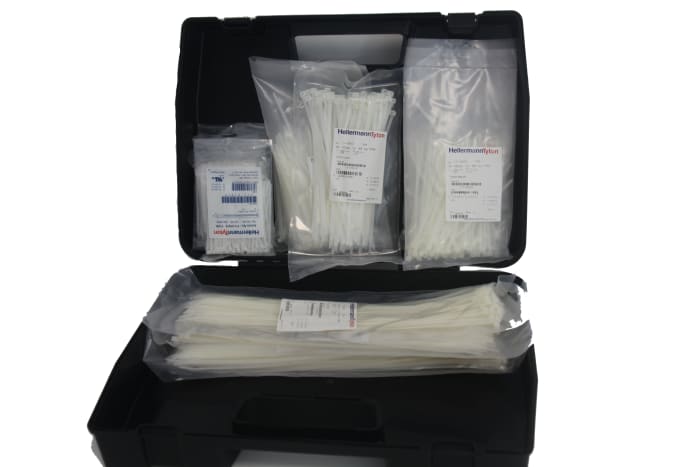 HellermannTyton Cable Tie, 100mm x 2.5, 3.5, 4.6 mm, Natural Nylon, Pk-1