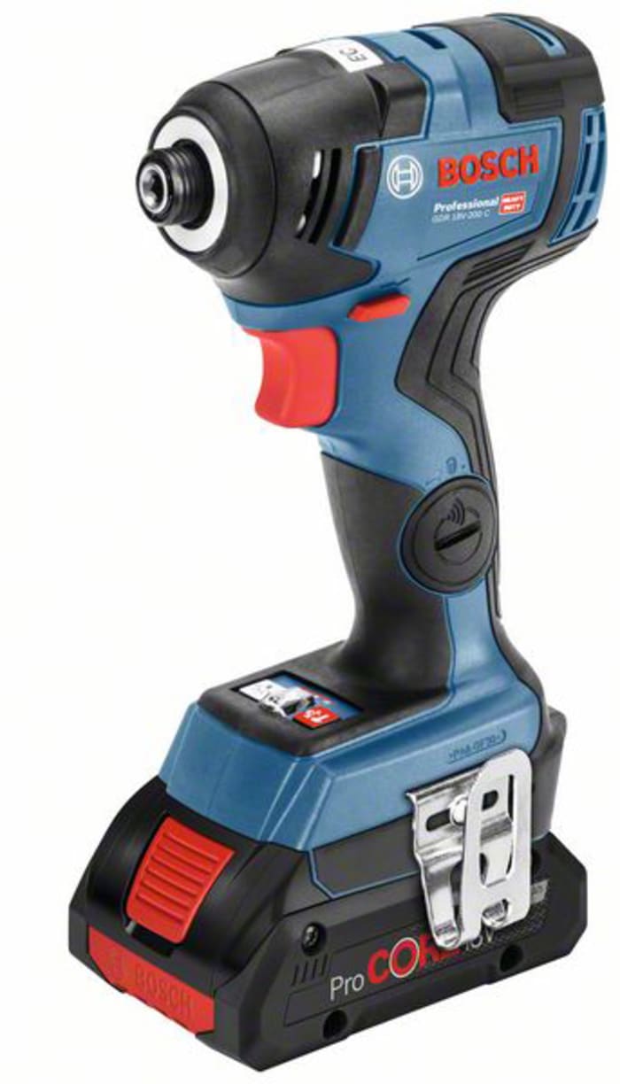 Visseuse à percussion 1/4 pouce Bosch GDR 18V-200C, 4Ah Sans fil 18V, 1 batterie Type G - Britannique 3 broches