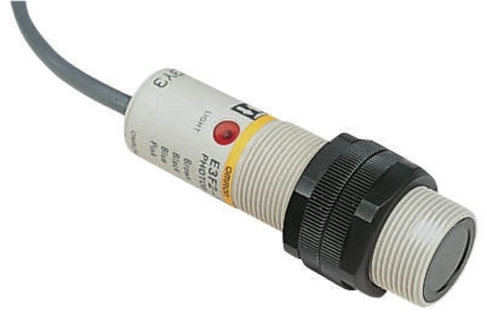 Omron Diffuse Photoelectric Sensor, Barrel Sensor, 0.1 m Detection Range