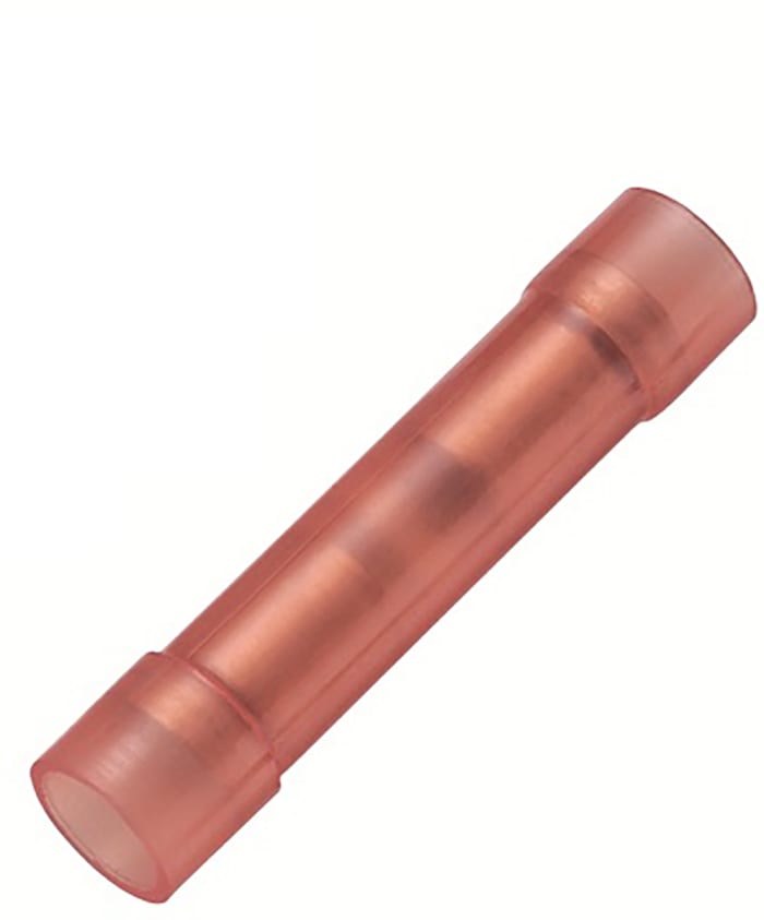 RS PRO, BNYDF1 Butt Splice Connector, Red, Insulated 16 AWG