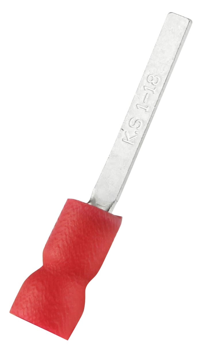 Cosse à sertir type languette Isolée RS PRO, 2.2mm x 0.75mm Rouge, 0.5mm² - 1.5mm²