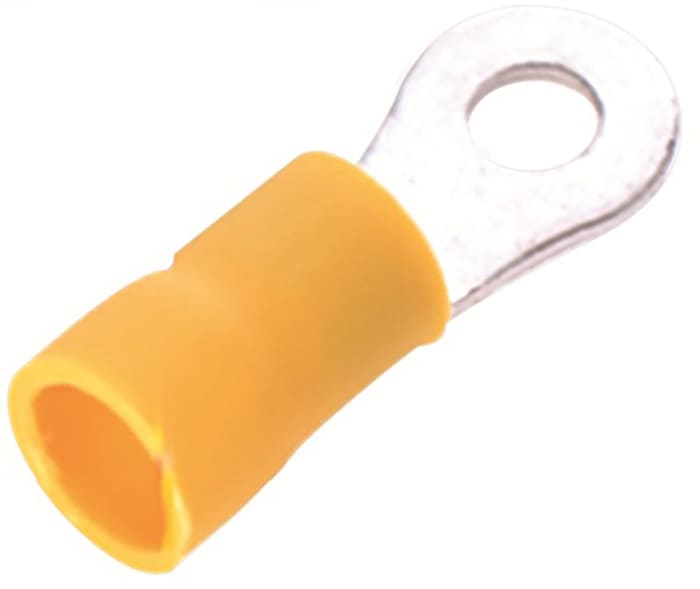 Cosses à œillet RS PRO, Isolée, Jaune, 6mm², 6.5mm, 11mm