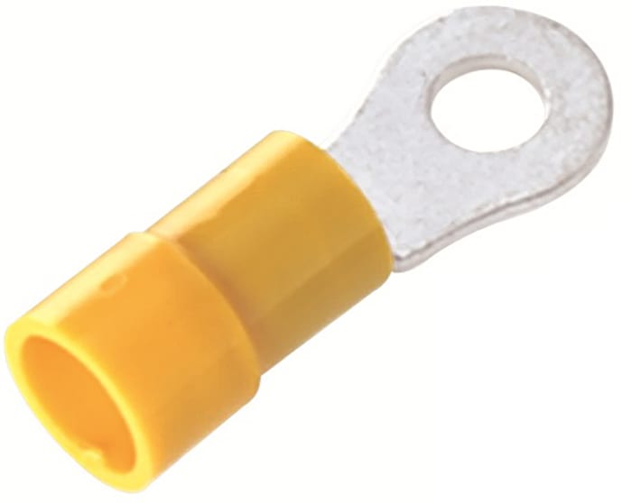 RS PRO, DRVY Insulated Ring Terminal, 5.3 mm Stud Size 12 AWG 10 AWG Wire Size, Yellow