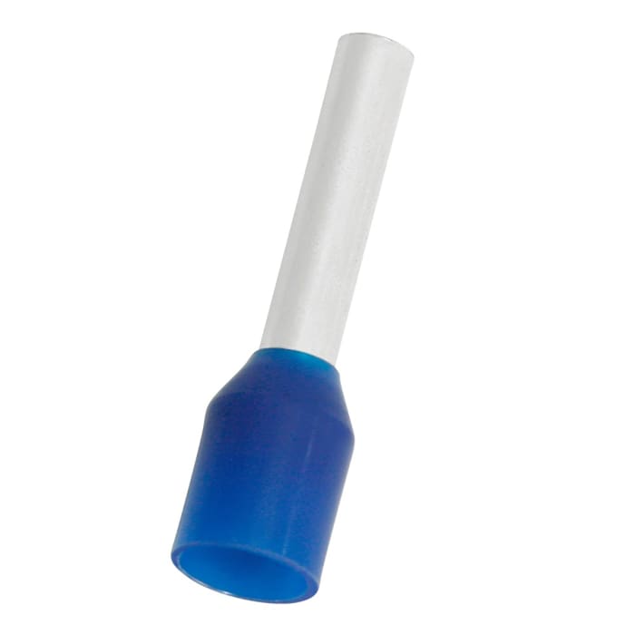 RS PRO Insulated Crimp Bootlace Ferrule, 8mm Pin Length, 1.2mm Pin Diameter, 18mm² Wire Size, Blue