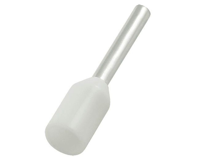 RS PRO Insulated Crimp Bootlace Ferrule, 12mm Pin Length, 1.2mm Pin Diameter, 0.75mm² Wire Size, White