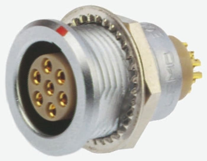 LEMO Circular Connector, 19 Contacts, Panel Mount, Socket, Female, IP50, 2B Series