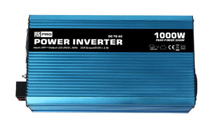 RS PRO Pure Sine Wave 1000W Power Inverter, 24V Input, 230V Output