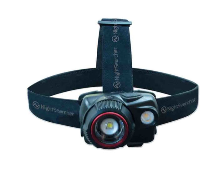 Linterna frontal Nightsearcher HATZOOM 580R, 580 lm, alcance 150 m, recargable, batería 3 baterías alcalinas AAA, IP64