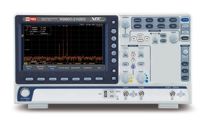 RS PRO RSMDO-2102EG, 100MHz Bench Oscilloscope, 2 Analogue Channels