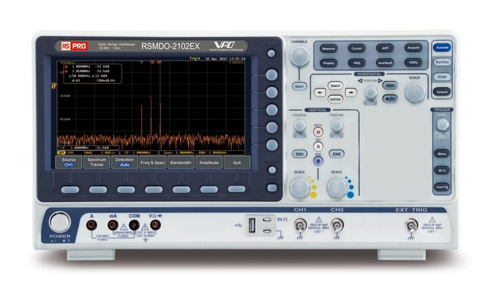 RS PRO RSMDO-2102EX, 100MHz Bench Oscilloscope, 2 Analogue Channels