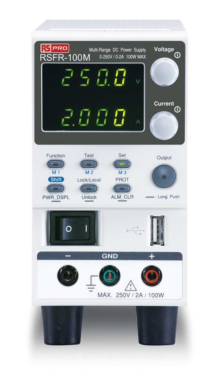 RS PRO Digital Bench Power Supply, 0 → 250V, 2A, 1-Output, 100W