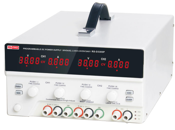 RS PRO Digital Bench Power Supply, 0 → 30V, 0 → 5A, 3-Output
