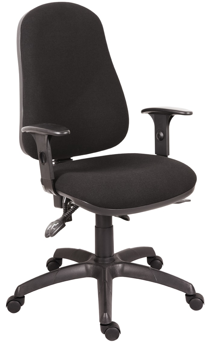 RS PRO RS PRO Black Fabric Typist Chair 180 9718 RS Components