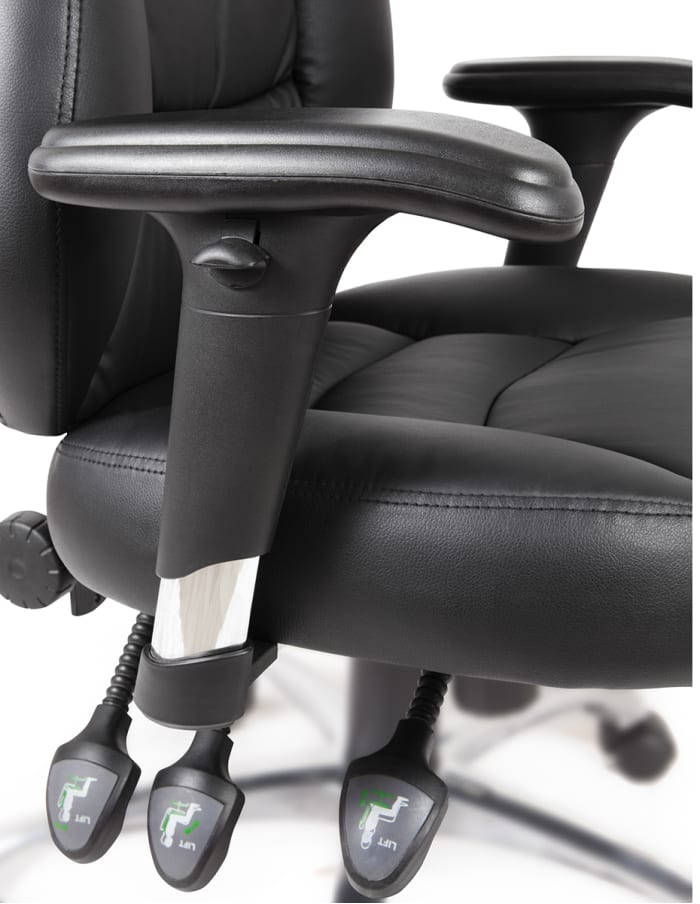 Black faux leather office hot sale chair