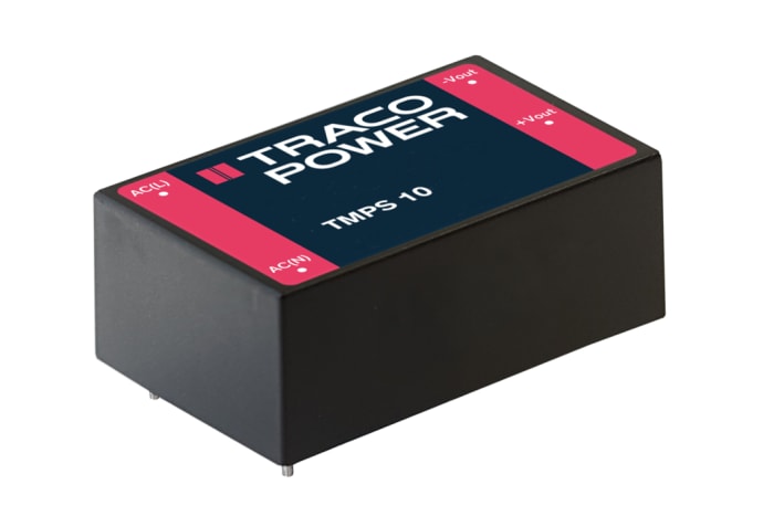TRACOPOWER Switching Power Supply, TMPS 10-112, 12V dc, 830mA, 10W, 1 Output, 85→264V ac Input Voltage