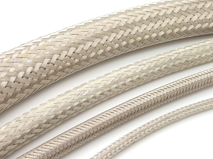 RS PRO Expandable Braided Tin Plated Copper Cable Sleeve, 10mm Diameter, 10m Length