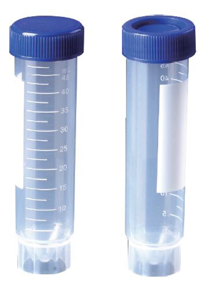Laboratorní láhev, díkováni: Ano, délka: 115mm, kapacita: 50ml, průměr: 29mm, 29 Dia. x 115mm, PP, typ hrdla: Úzký krk,