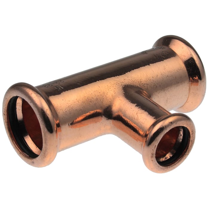 38490 Pegler Yorkshire Copper Pipe Fitting, Push Fit 90° Equal Tee