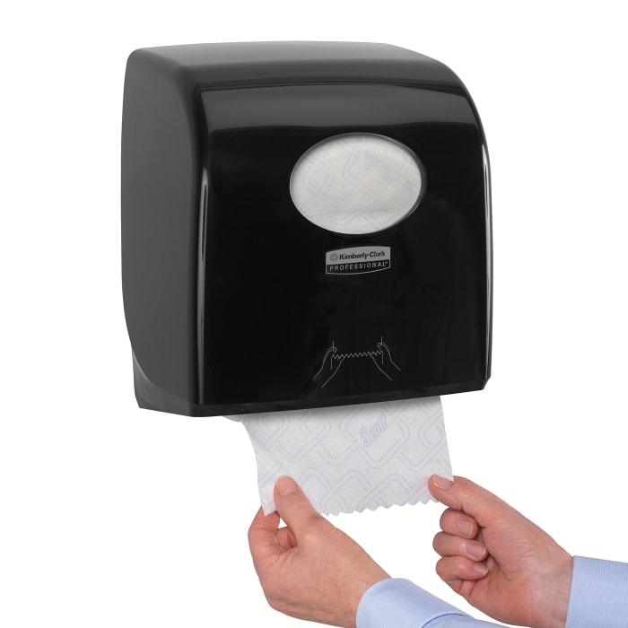Kimberly Clark ABS Black Wall Mounting Paper Towel Dispenser 297mm x 192mm x 324mm Kimberly Clark RS Components Israel