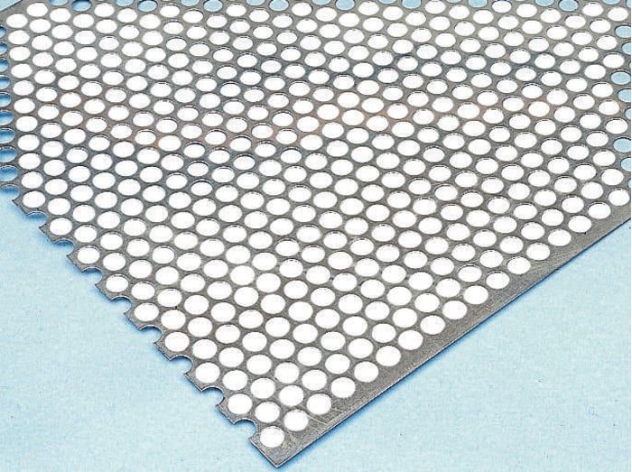 RS PRO Stainless Steel Perforated Metal Sheet 500mm x 500mm, 0.55mm Thick