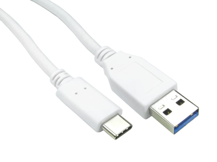 Cable USB 3.1 RS PRO, con A. USB A Macho, con B. USB C Macho, long. 500mm, color Blanco