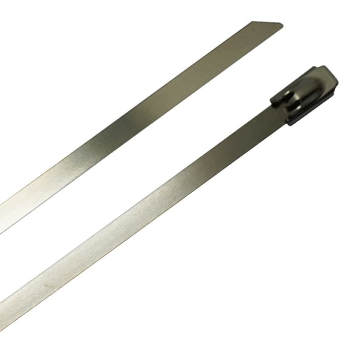 RS PRO Cable Tie, Ball Lock, 840mm x 4.6 mm 316 Stainless Steel, Pk-100