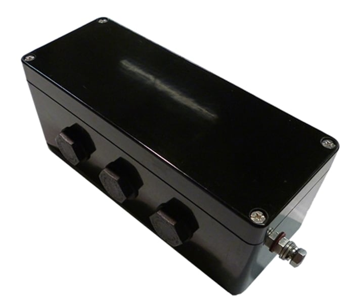 CE-TEK CEP Series Black Polyester Junction Box, IP66, ATEX, 75 x 190 x 75mm