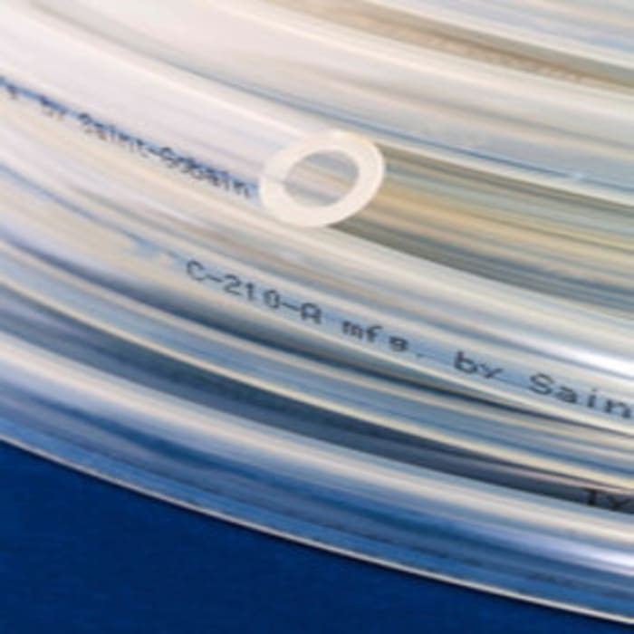 Saint Gobain Versilon™ C-210-A TPU, Flexible Tube, 6.4mm ID, 9.6mm OD, Clear, 30m