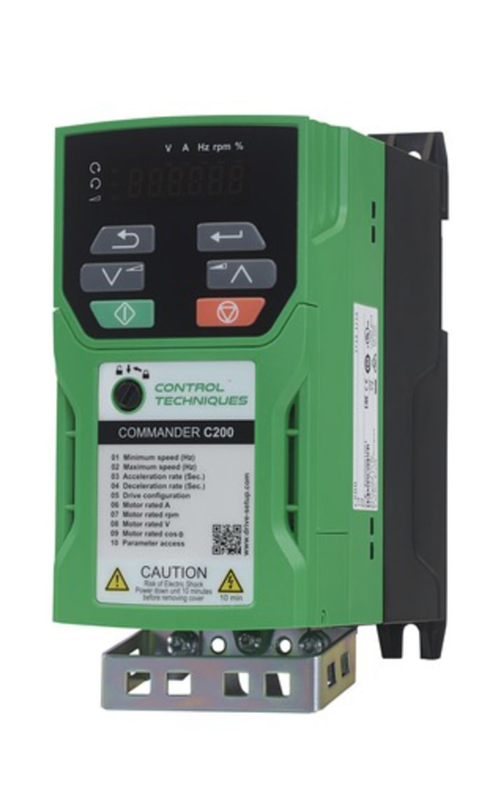 Control Techniques Inverter Drive, 0.55 kW, 1 Phase, 200 → 240 V ac, 3.3 A, C200 Series