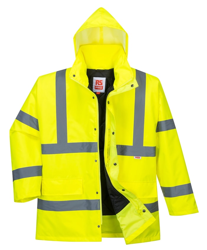 RS PRO Yellow Unisex Hi Vis Traffic Jacket, L