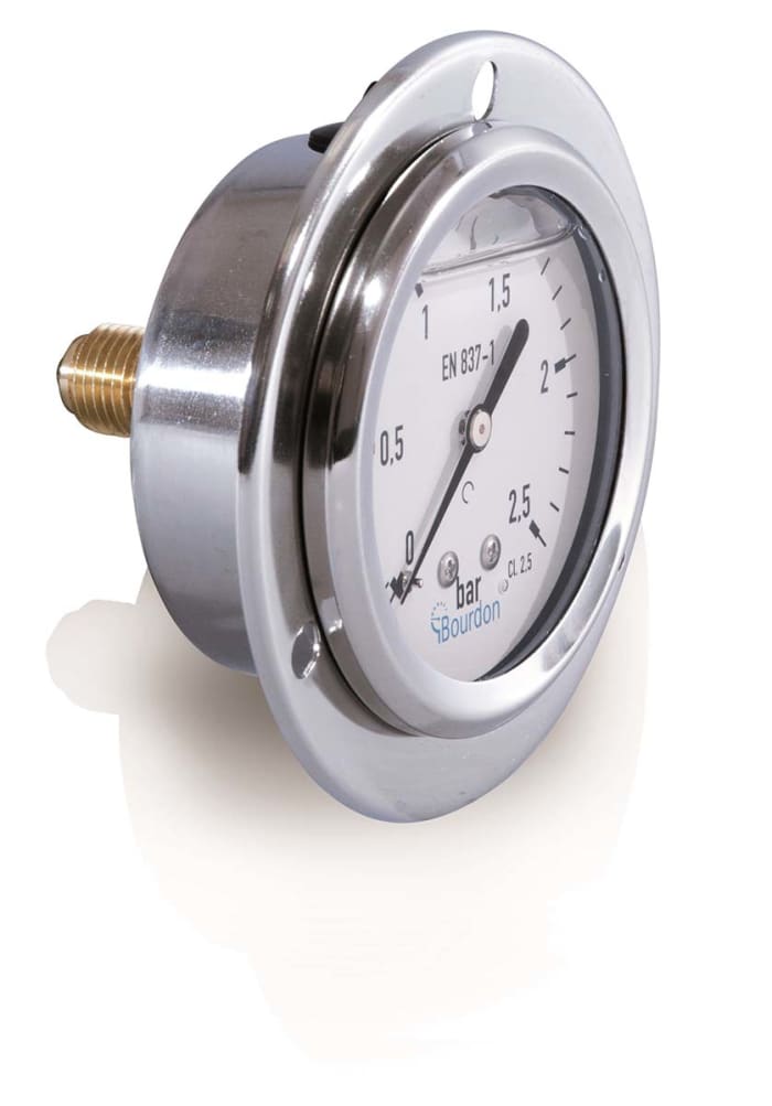 MIT3B22B22 Bourdon Bourdon Dial Pressure Gauge 10bar, MIT3B22B22, 0bar min. 1846066 RS