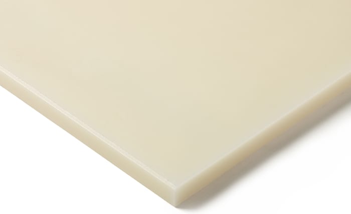 RS PRO Natural Polyamide Plastic Sheet, 500 mm x 500 mm x 40 mm