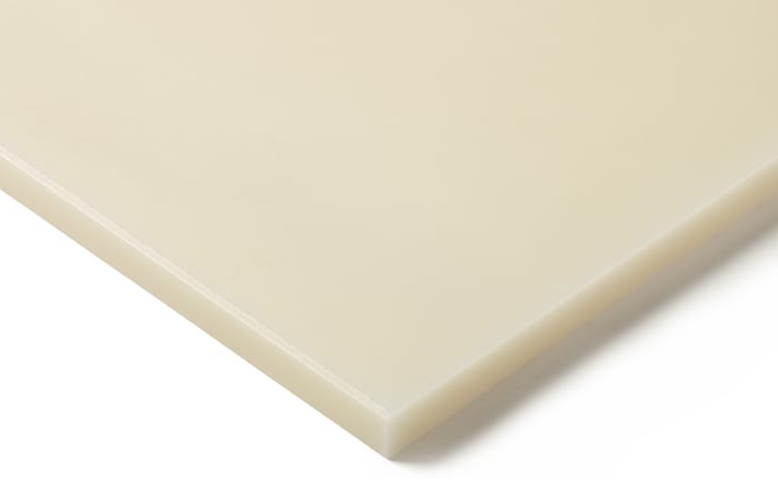 RS PRO Natural Polyamide Plastic Sheet, 500 mm x 500 mm x 50 mm