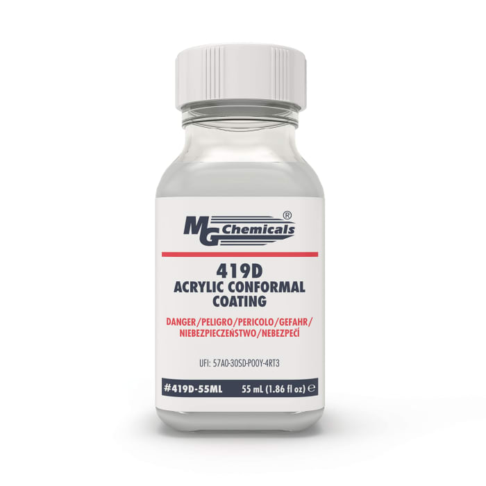 MG Chemicals Clear Acrylic Conformal Coating, 55 ml Bottle, -65°C min, +125°C max