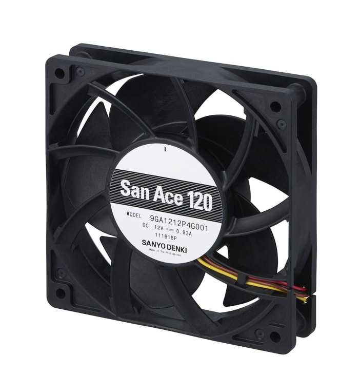Sanyo Denki 9GA Series Axial Fan, 24 V dc, DC Operation, 7.44W, 310mA Max, 120 x 120 x 25mm