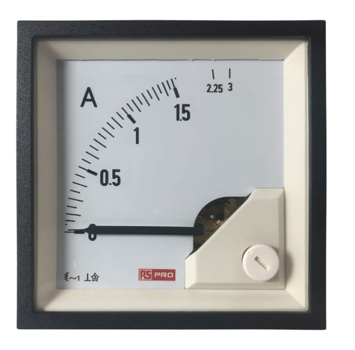 RS PRO Analogue Panel Ammeter 60 (Input)A AC, 68mm x 68mm, 1 % Moving Iron