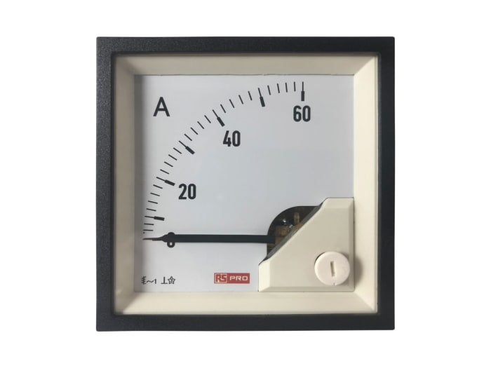 RS PRO Analogue Panel Ammeter 3 (Input)A AC, 68mm x 68mm, 1 % Moving Iron