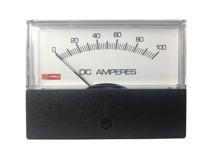 RS PRO Analogue Panel Ammeter DC, 76mm x 74mm, ±1.5 % Moving Coil