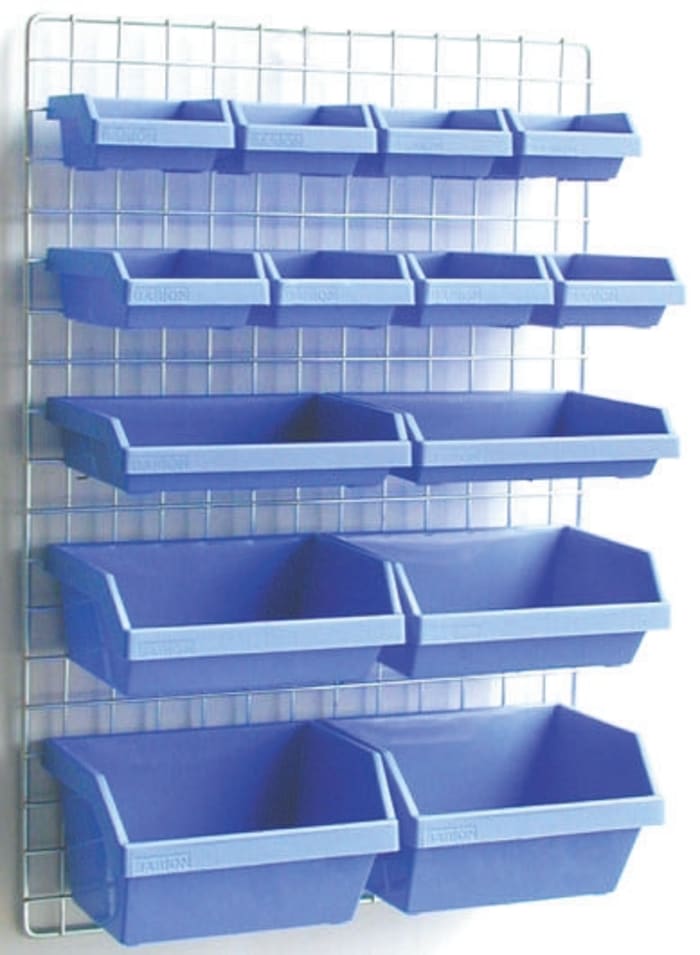 RS PRO PP Storage Bin x 860mm x 630mm, Silver