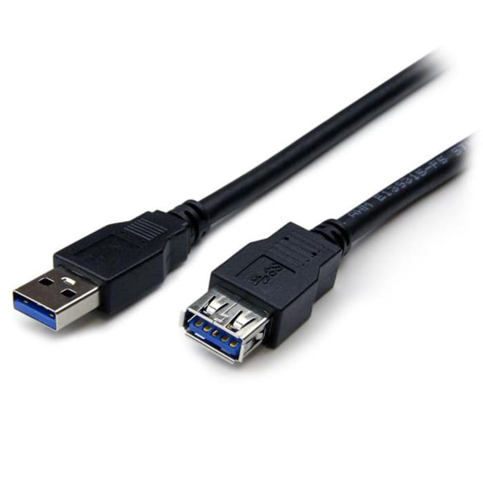 Cable USB 3.0 StarTech.com, con A. USB A Macho, con B. USB A Hembra, long. 2m, color Negro