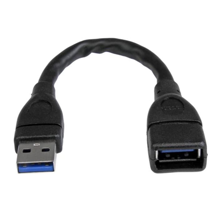 Cable USB 3.0 StarTech.com, con A. USB A Macho, con B. USB A Hembra, long. 150mm, color Negro