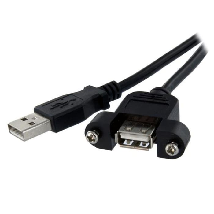 Cable USB 2.0 StarTech.com, con A. USB A Macho, con B. USB A Hembra, long. 600mm, color Negro