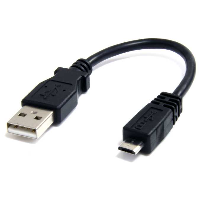 StarTech.com USB 2.0, Male USB A to Male Micro USB B, 480Mbps, 150mm