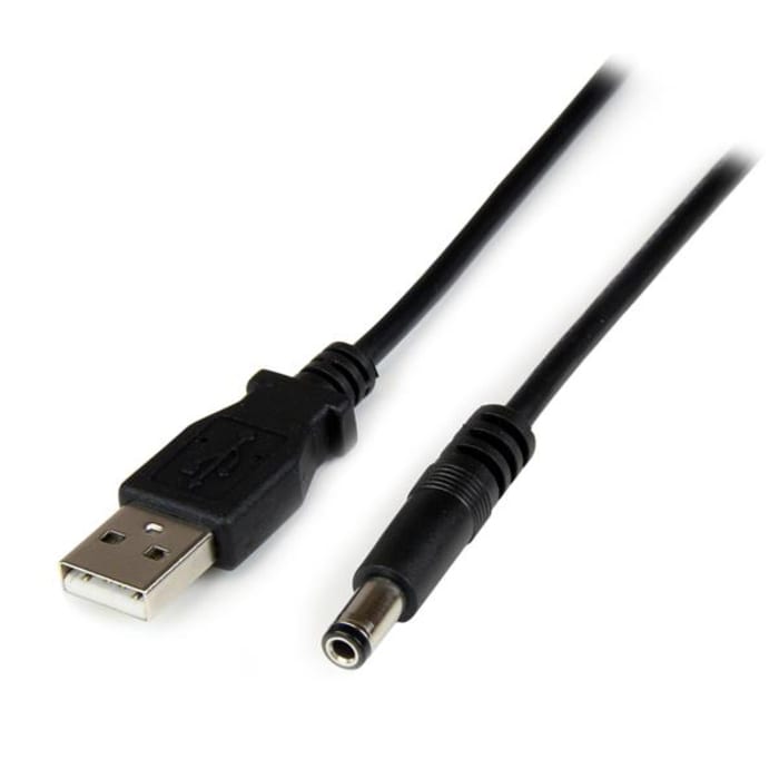 StarTech.com USB 2.0, Male USB A to Male Barrel Power Connector, 480Mbps, 1m