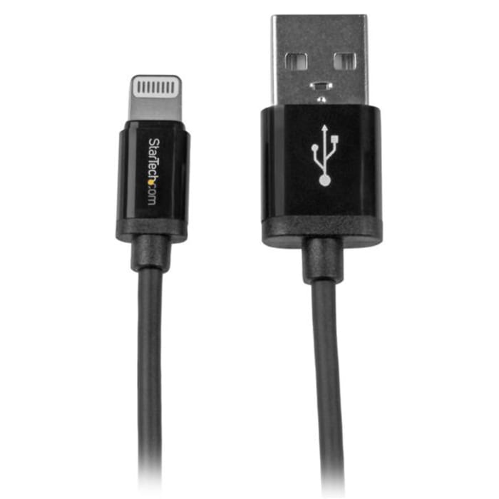 Cable USB 2.0 StarTech.com, con A. USB A Macho, con B. Lightning Macho, long. 1m, color Negro