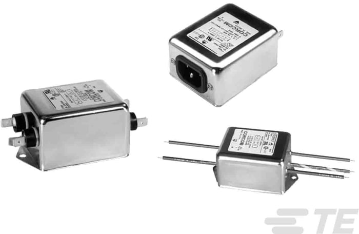 Filtro RFI TE Connectivity, 30 A, 250V ac, 50/60 Hz, Montaje en Reborde, con terminales Perno Roscado, Serie Corcom SK,