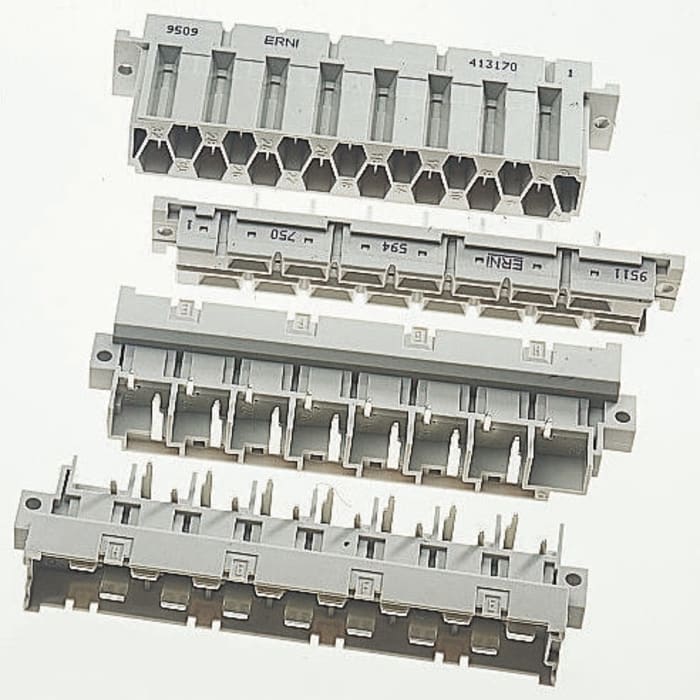 ERNI 15 Way 10.16mm Pitch, 2 Row, Straight DIN 41612 Connector, Socket